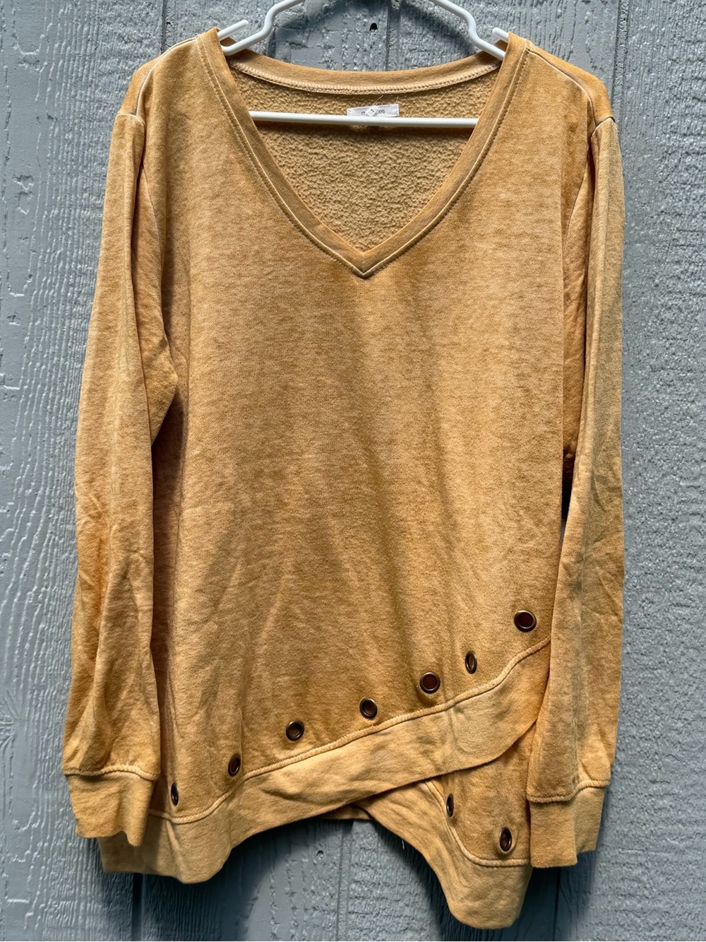 Maurices V-Neck Long Sleeve Sweater in Mustard Gold